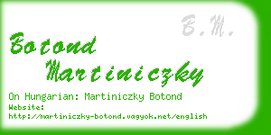 botond martiniczky business card